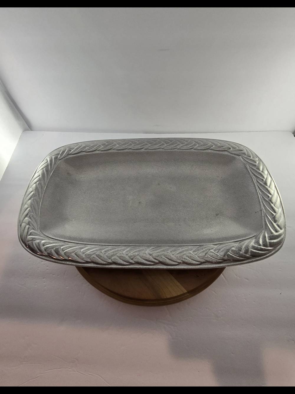 Vintage Wilton Armetale Patio Braid Rectangular Serving Platter Tray 16.5" RWP